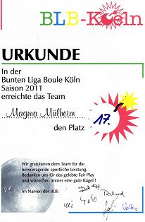 magma-Urkunde 2011